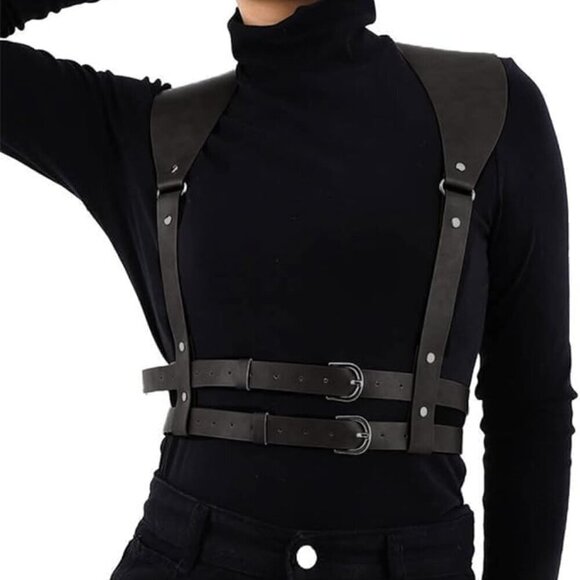 Leather Waist Belt Punk Body Harness Women Girls Rave Party Accessories